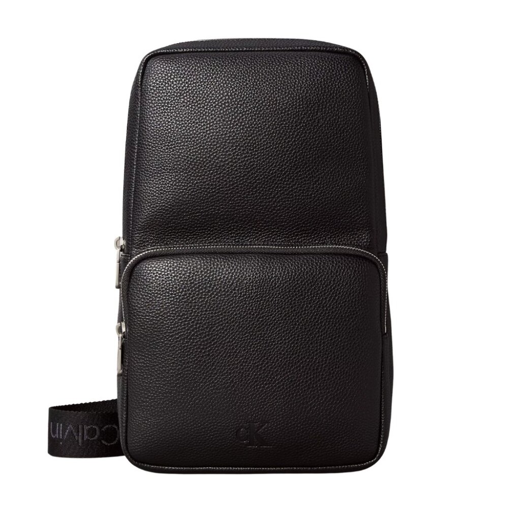 Calvin Klein Men's/Unisex PU Leather All Day Sling Bag New With Tag Black